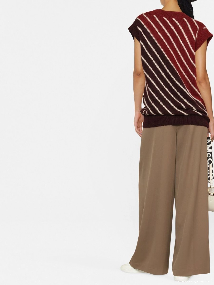 Cheap Women striped wool-blend alpaca Stella McCartney top 0715